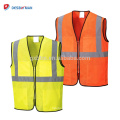 100% Polyester Breathable Mesh High Visibility Reflektierende Verkehrsweste Sicherheitsjacke Mit Klettverschluss Und Taschen Gelb